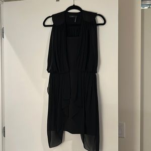 THML Black Chiffon Pleated Dress, Size Small